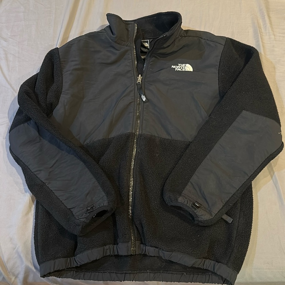Boys Black North Face Fleece  Zip Up Size Large (14/16)